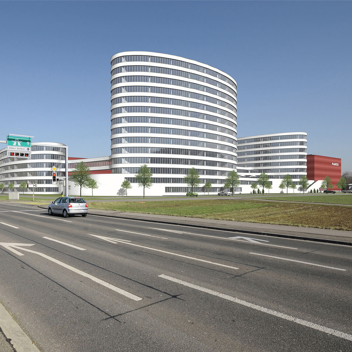 Logistikcenter, Hochregallager und Büroüberbauung